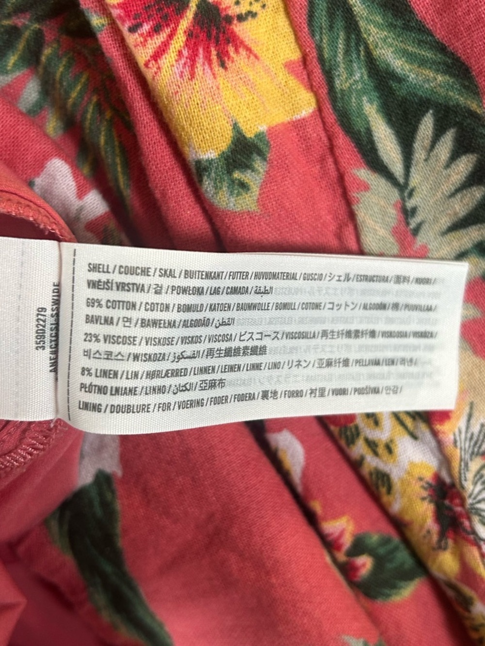 Hollister linen blend Pink Floral Tie-Front Mini Dress - Picture 10 of 12